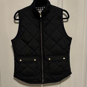 J. Crew Black Quilted Vest
